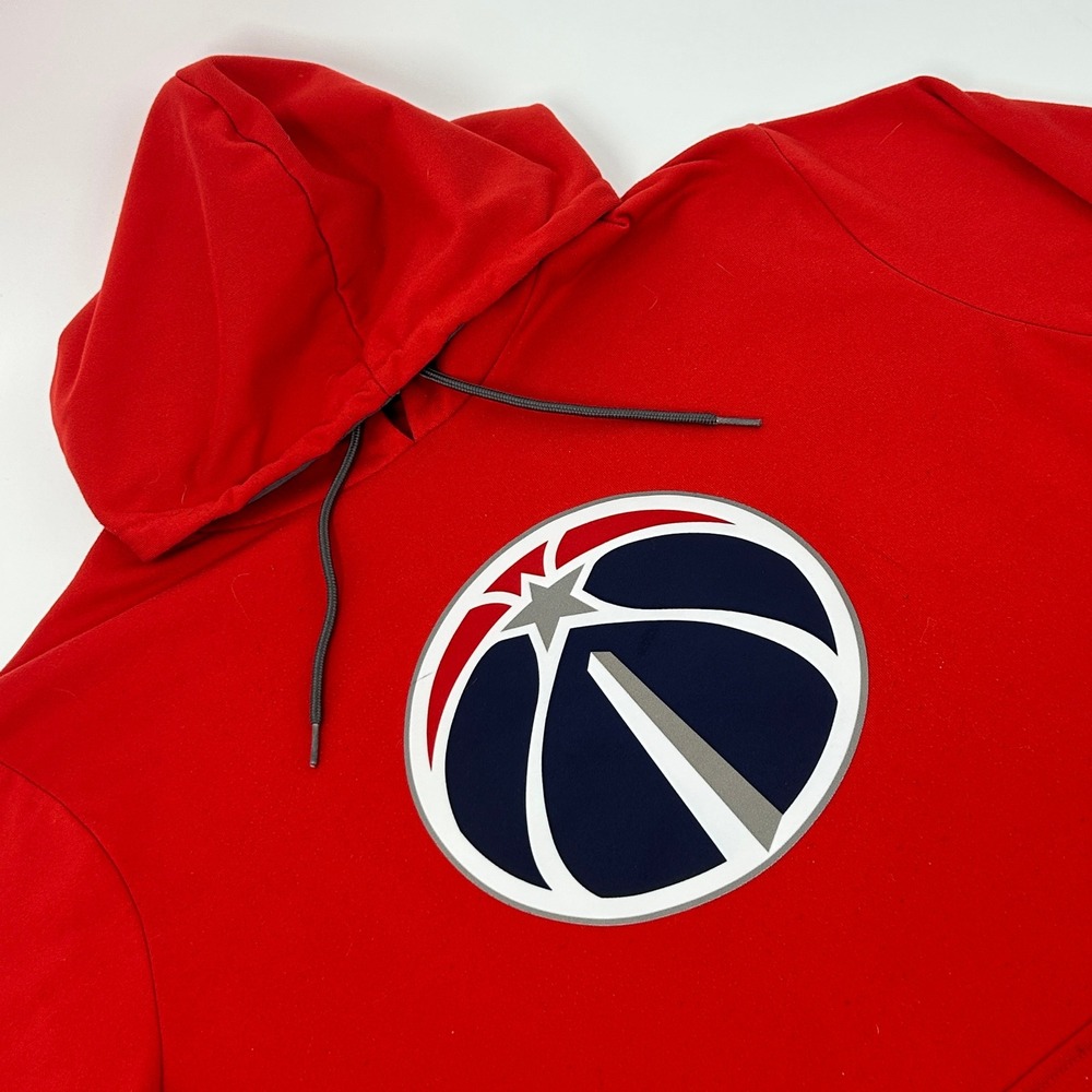 Washington Wizards Hoodie Mens Large‎ Red adidas Climawarm NBA Basketball